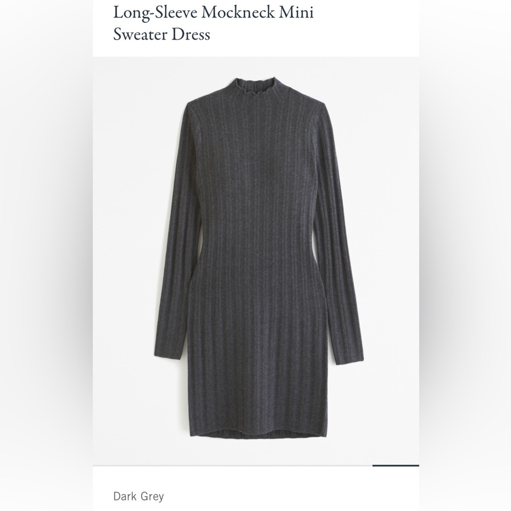 Abercrombie & Fitch Long-Sleeve Mockneck Mini Sweater Dress